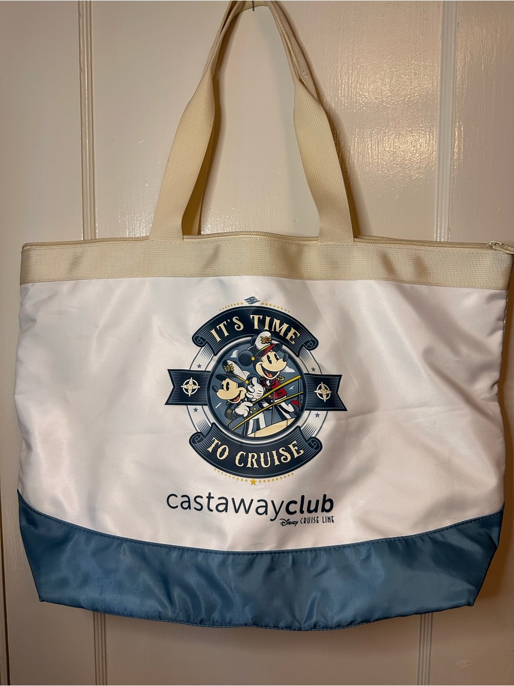 Castaway Club Disney Cruise Line Tote Bag - Navy & Cream
